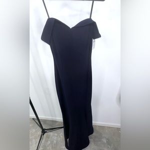 Navy Off The Shoulder Gown